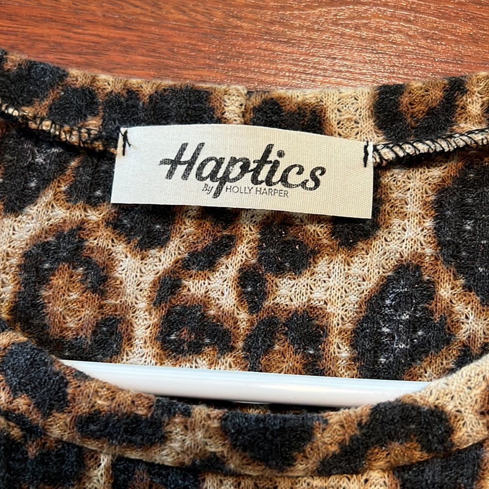 Leopard Color Block Sweater Dress - Picture 3 of 4